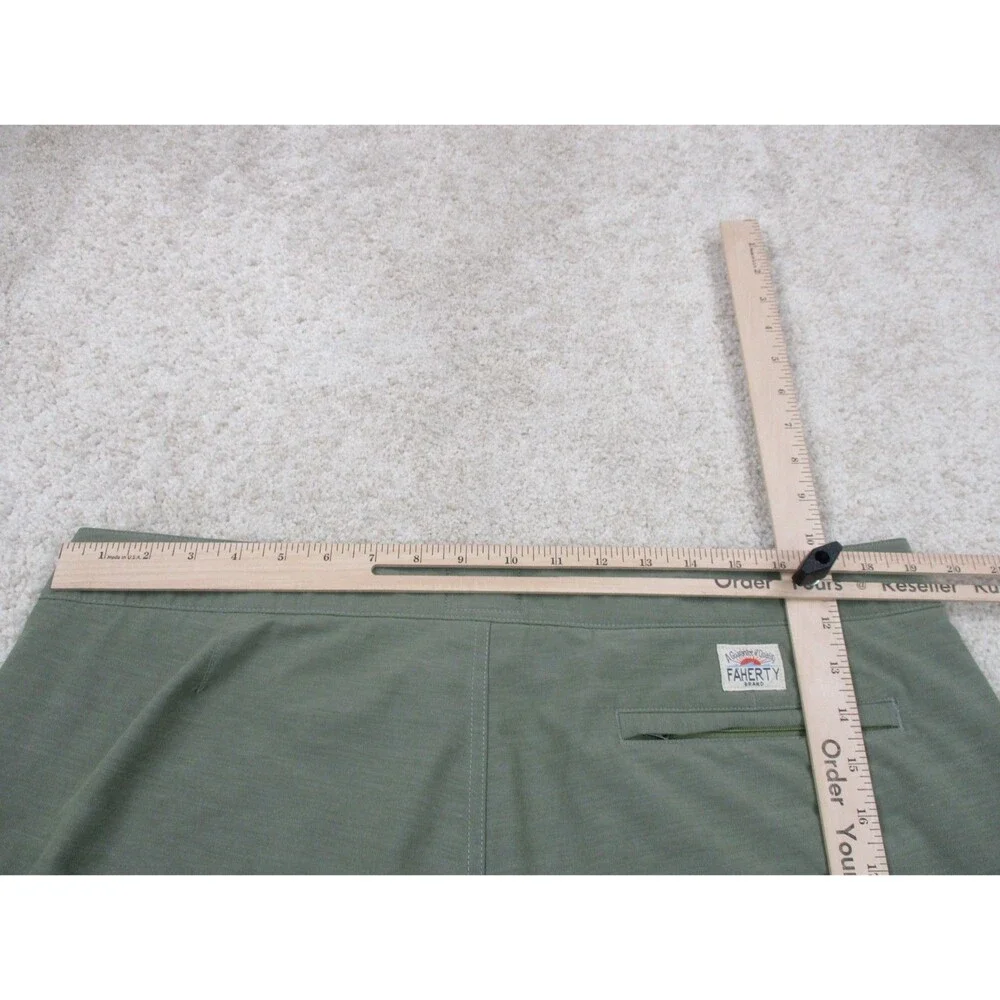 Faherty All Day Shorts Mens 38 Green Performance Stretch Drawstring Casual *